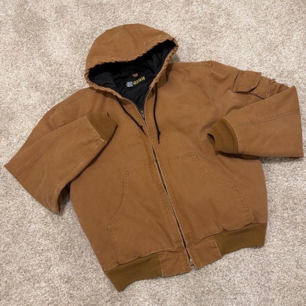 Master Gear Carhartt Like Hooded Work Jacket | Brown |‎ Medium